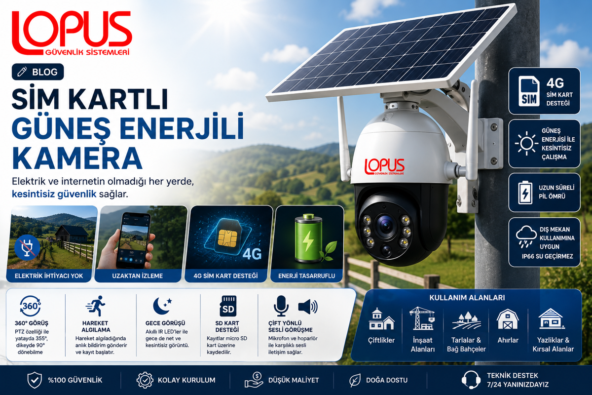 Sim Kartlı Güneş Enerjili Kamera