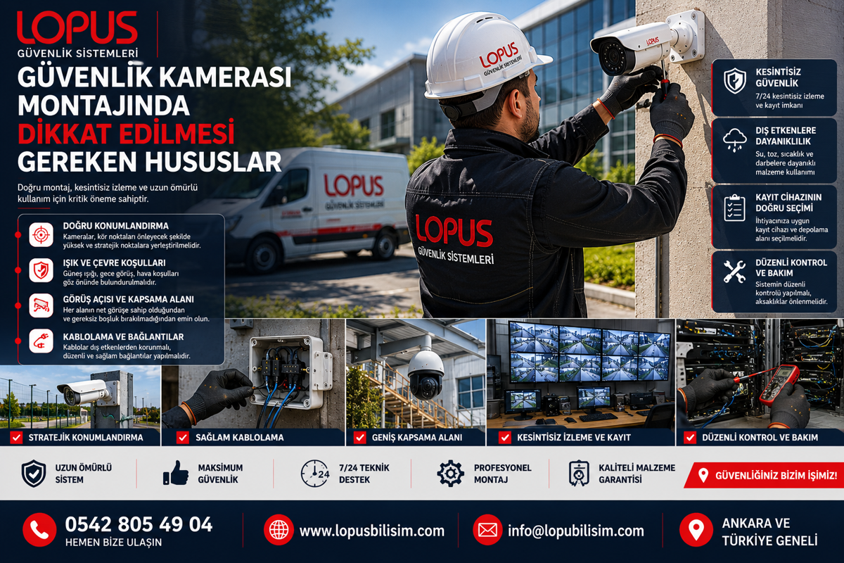 Güvenlik Kamerası Montajında Dikkat Edilmesi Gereken Hususlar