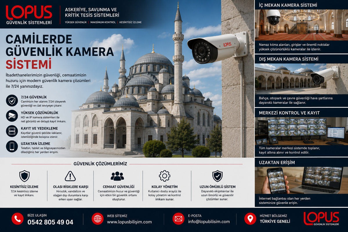 Camilerde Güvenlik Kamerası Sistemi